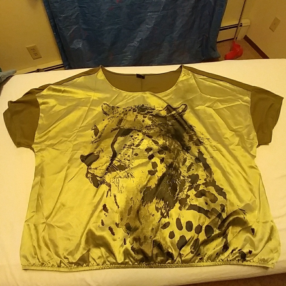 Wide collar dress top.